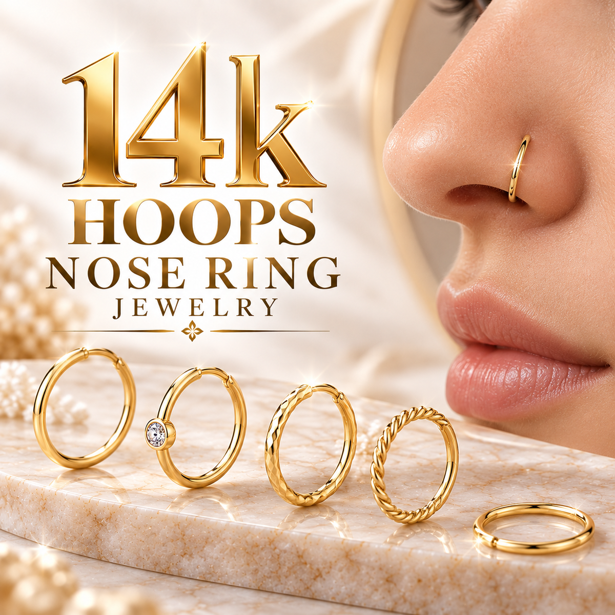 14K Hoop Nose Rings
