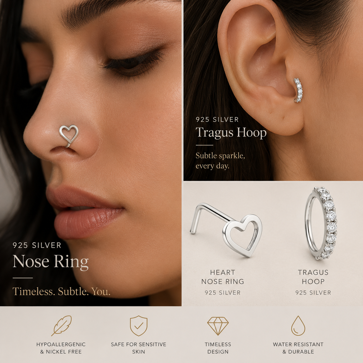 Silver Nose | Tragus Hoops