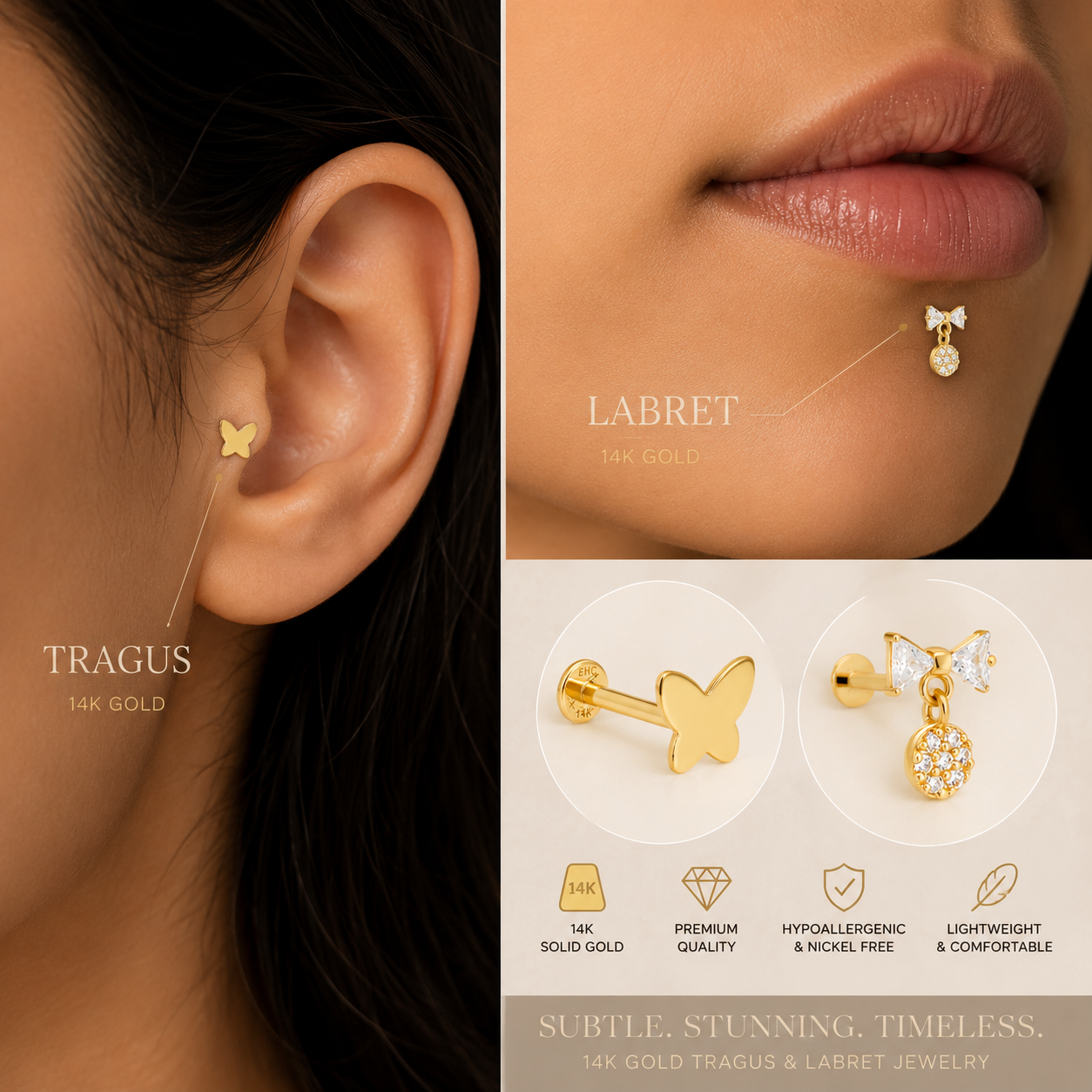 14K Labret