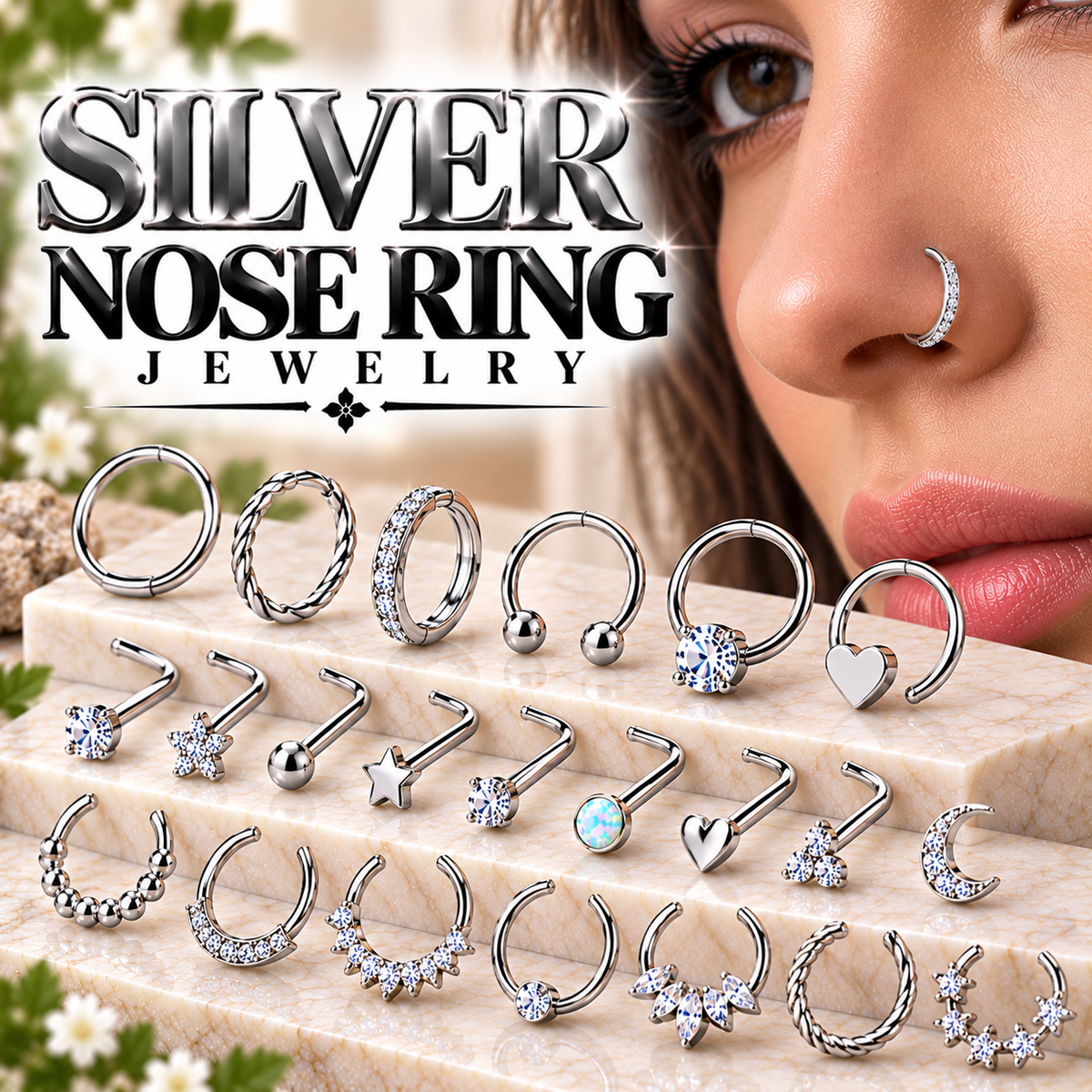 Silver Nose Rings