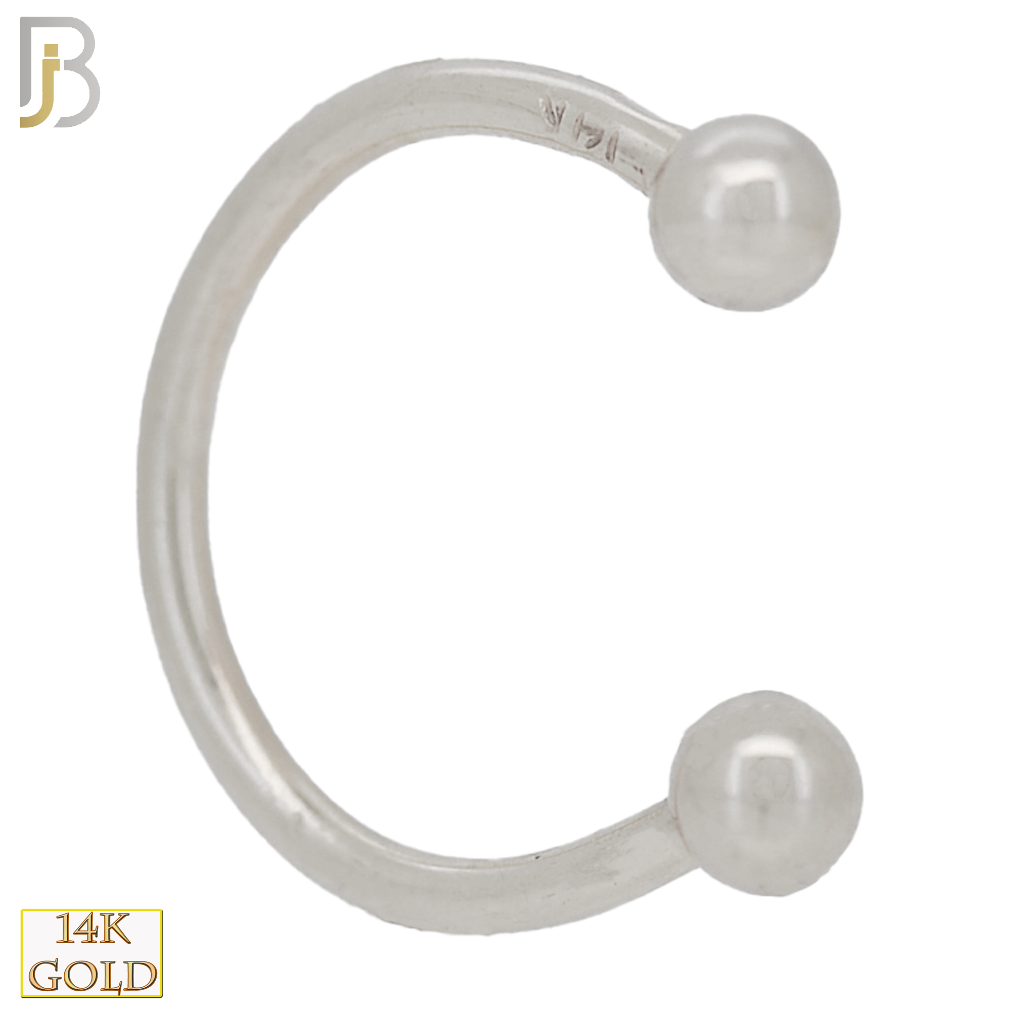 14-HS01 - 14k Solid Gold Horseshoe Plain Design External Threaded Screw image