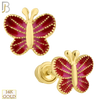 14-ES97 - 14k Solid Gold Butterfly Stud Earring image