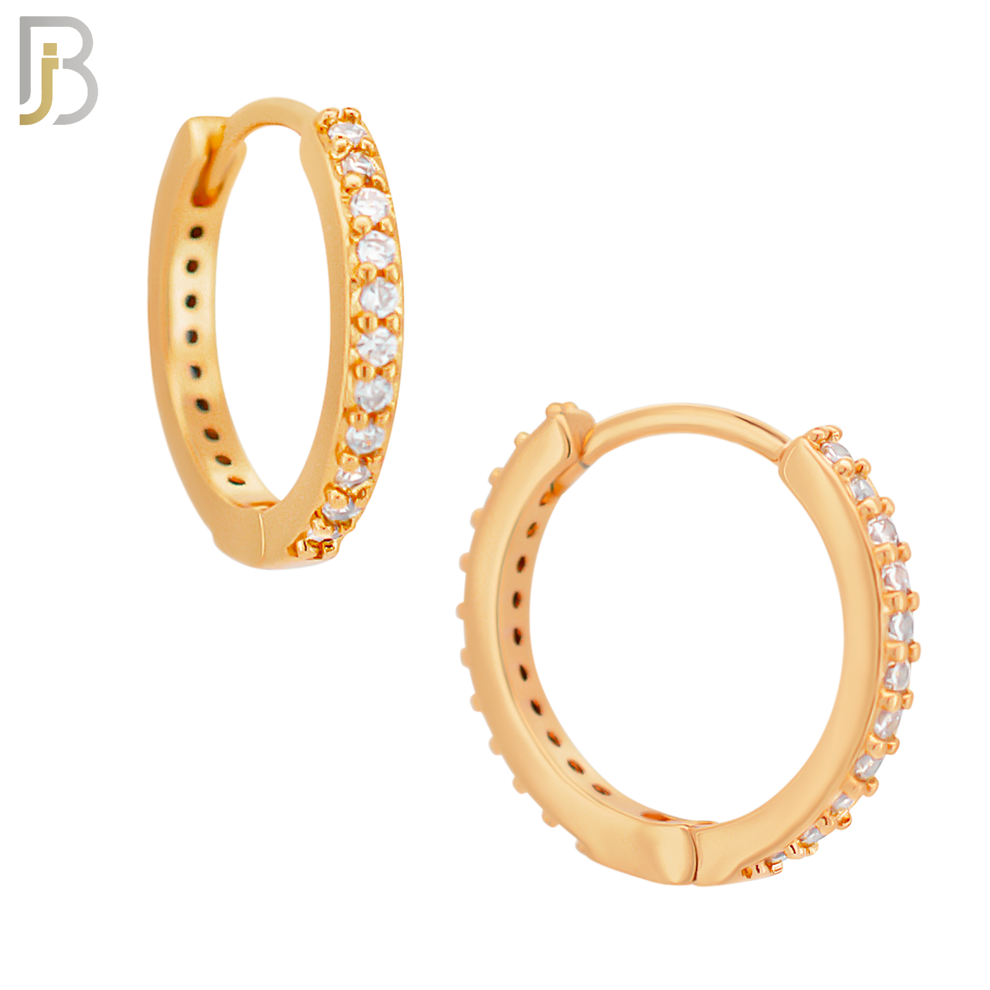 ES02R - 316L Stainless Steel Rose Gold Plated Prong Setting Zircon with 2mm Front Thickness Huggies image 4