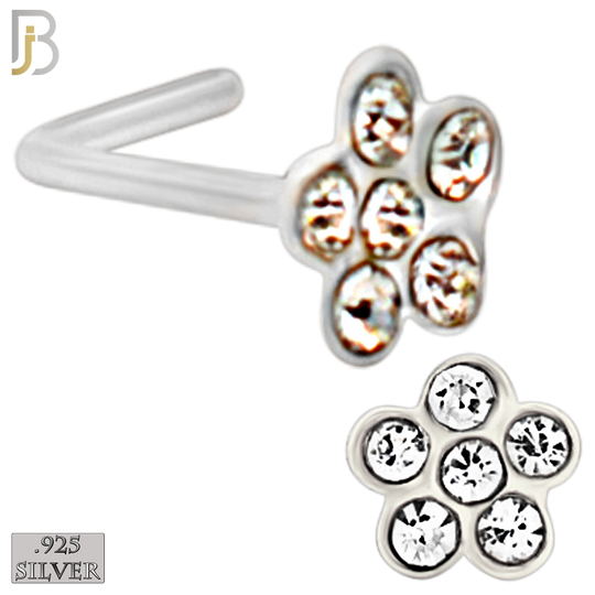 925-PK-NR08LS - 120 pcs, 925 Sterling Silver Nose Studs L Shape, 22g Thickness, Assorted Shape Design Tops Packages image 2