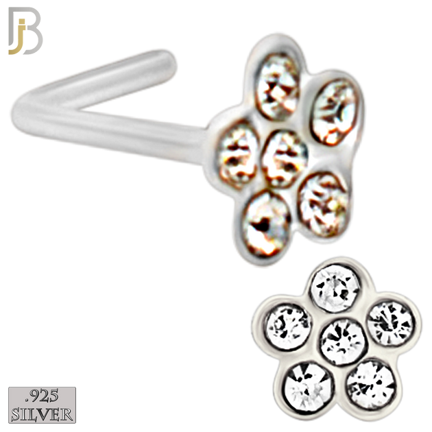 925-PK-NR08LS - 120 pcs, 925 Sterling Silver Nose Studs L Shape, 22g Thickness, Assorted Shape Design Tops Packages image 2