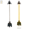 BB46 -  316 Stainless Steel Tribal Triangle Head with (7) CZ Arrow Industrial Barbell (PACK OF 4) image 0