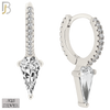 925-ES412 - 925 Sterling Silver Triangle Shaped Zircon Huggies Earrings image 0