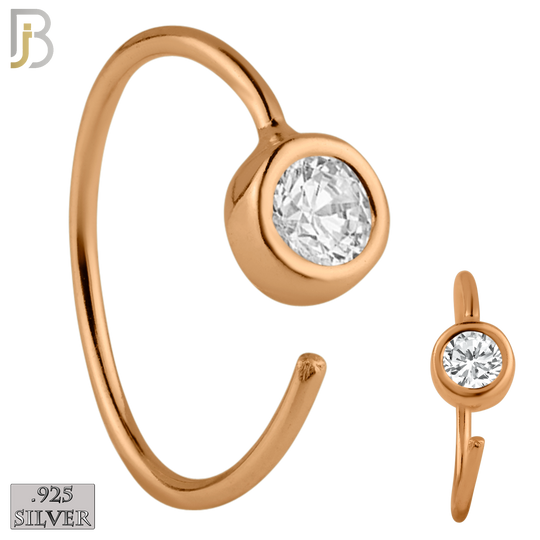 925-CT08 - 925 Sterling Silver 22g Thickness Bezel CZ Hoops Piercing (PACK OF 6) image 3