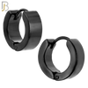ES85K - 316L Stainless Steel Black Plated Plain Design Huggies Clip On image 5