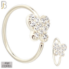 925-CT118 -  925 Sterling Silver Butterfly Hoop with Multi CZ (Pack of 6) image 1