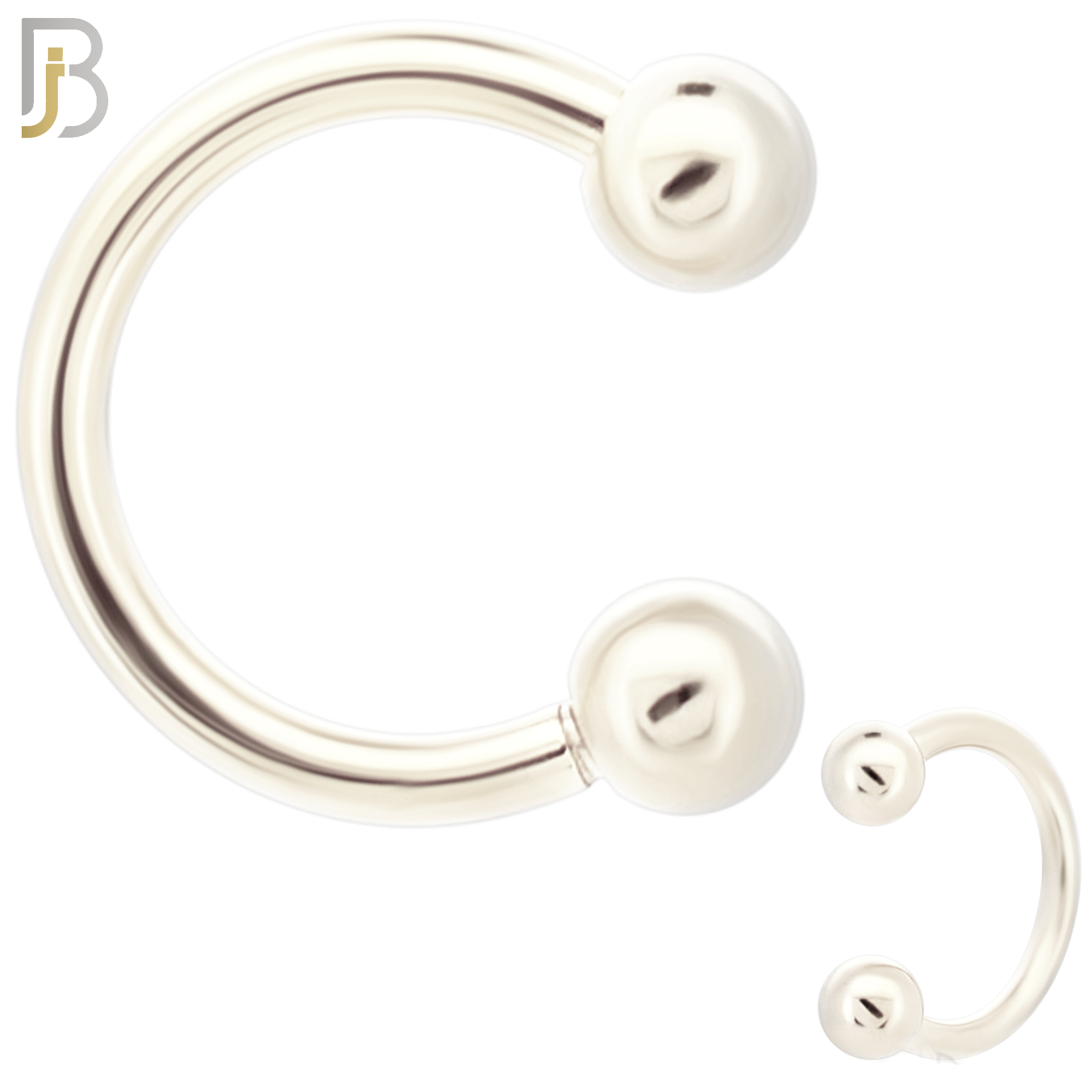 HS01S - 316L Surgical Steel Horseshoe Plain  Screw Ball External Threaded (PACK OF 6) image