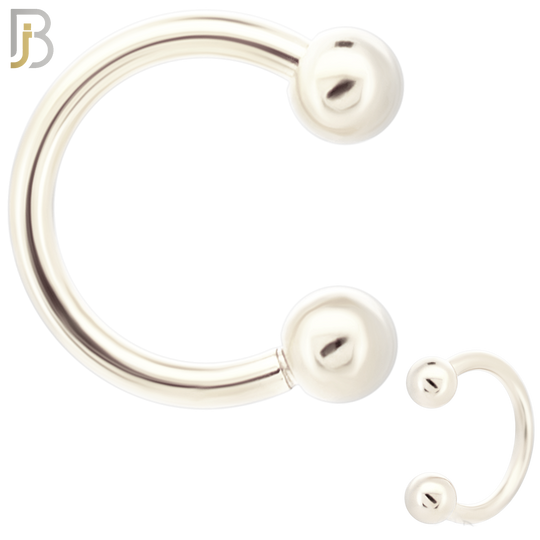 HS01S - 316L Surgical Steel Horseshoe Plain  Screw Ball External Threaded (PACK OF 6) image