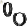 ES86K - 316L Stainless Steel Black Plated Sandpaper Design Huggies Clip On image 1