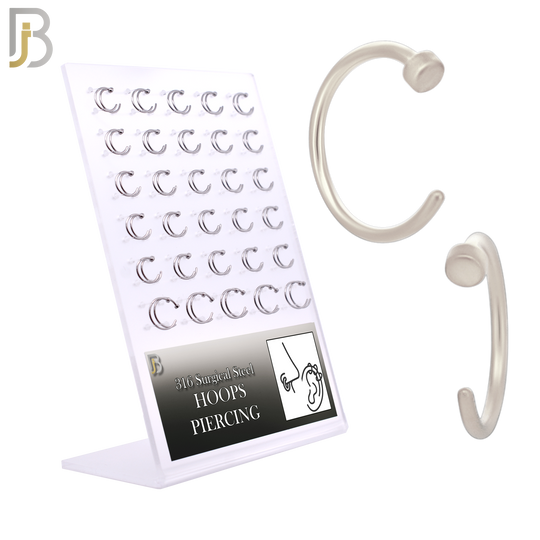 PK-CT09 - 316L Surgical Steel Nose Hoops Stopper Half Moon  Pack of 60 image 0