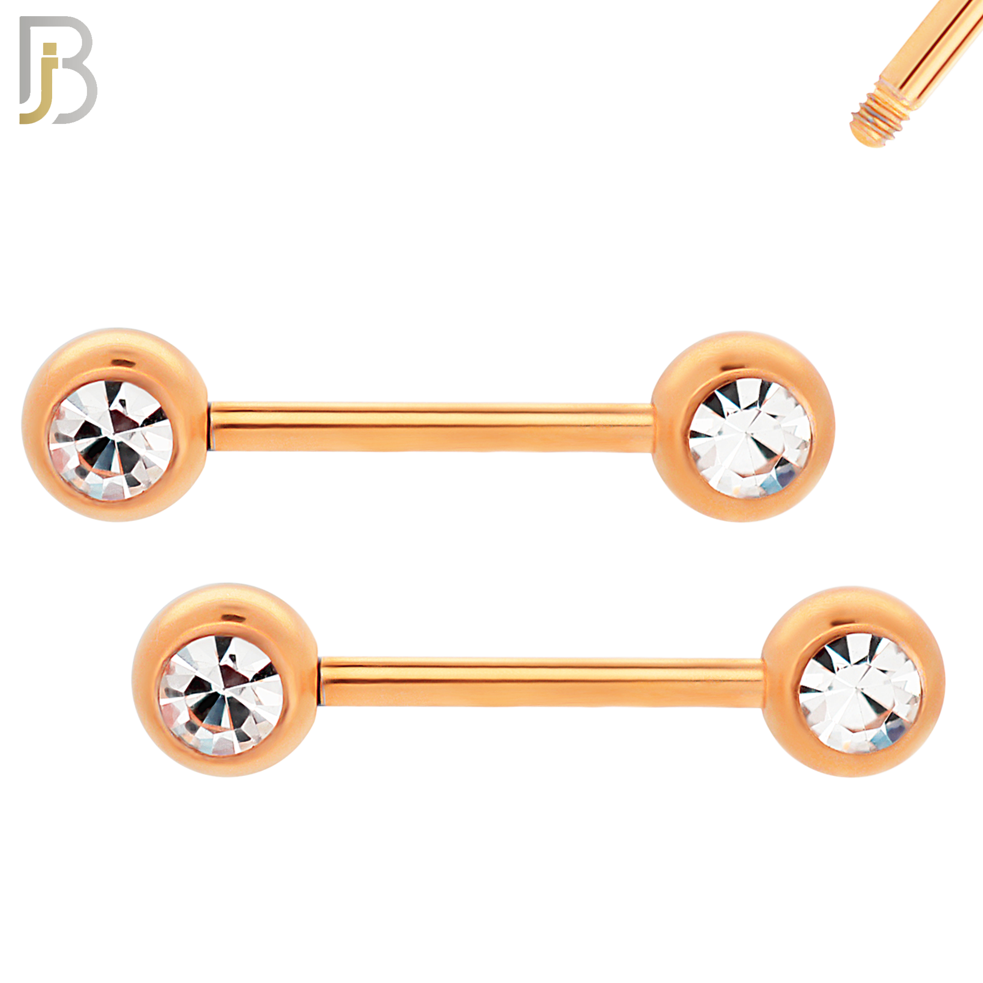 NP01-6 - 316L Surgical Steel Screw 6mm Plain Ball with Bezel Zircon Nipple Ring Piercing image 5