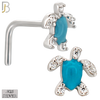 925-NR122L - 925 Silver Turtle Shape with Enamel L-Shape - Pack of 6 image 3