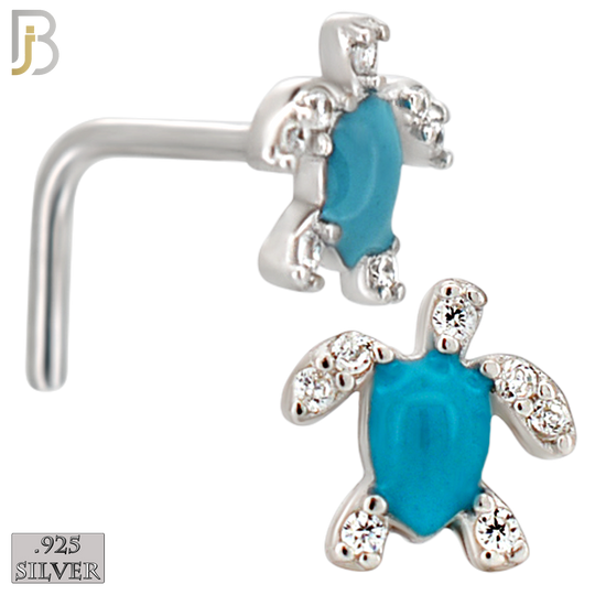 925-NR122L - 925 Silver Turtle Shape with Enamel L-Shape - Pack of 6 image 3