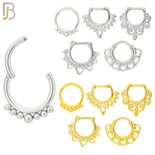 PK-CT41M - 316 Surgical Steel Nose Clicker for Septum Piercing Mixed Designs image 1