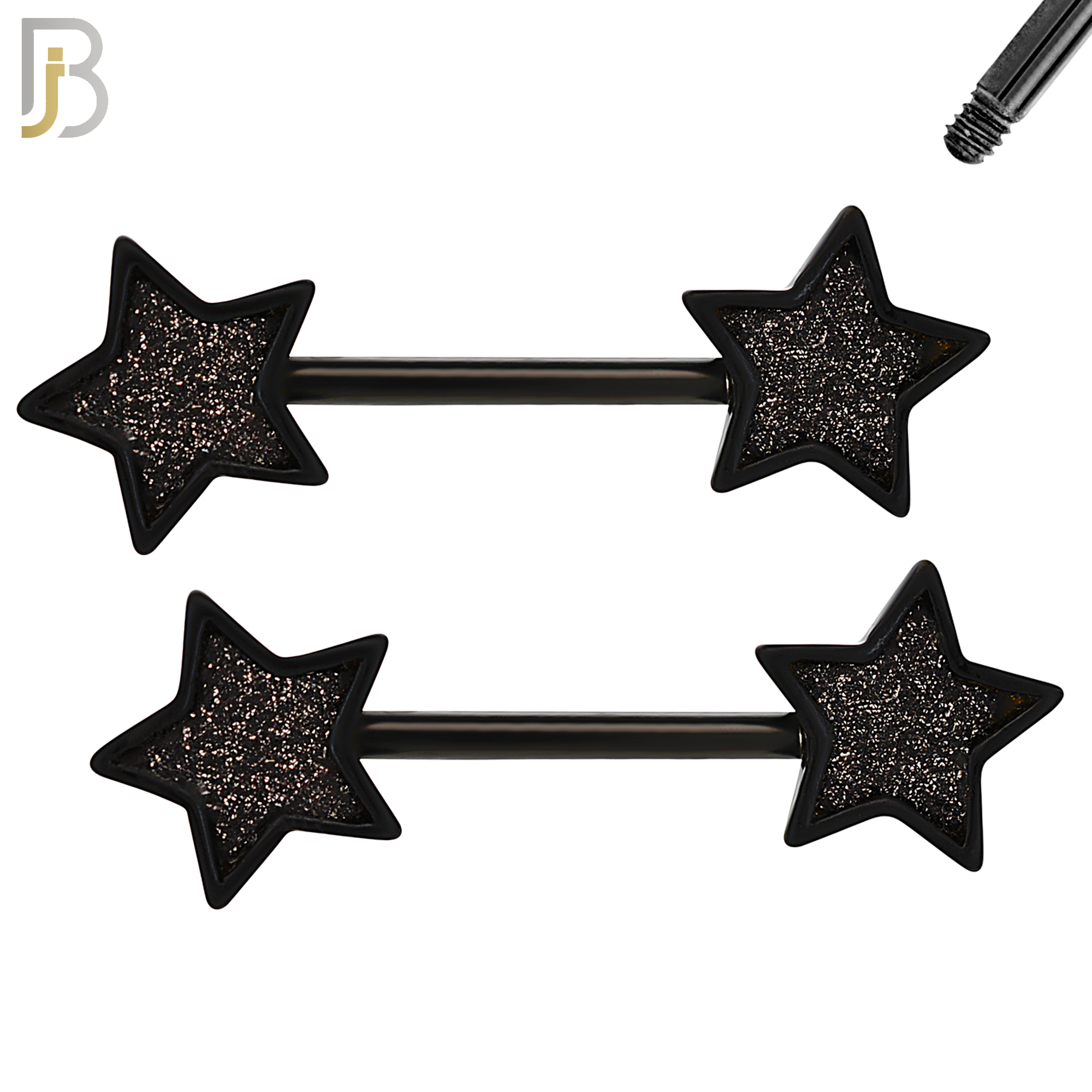 NP04 - 316L Surgical Steel Screw Sandpaper Star Nipple Ring Piercing image 4