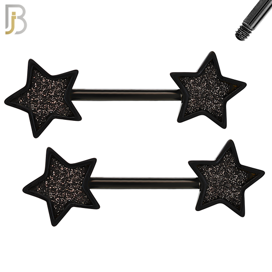 NP04 - 316L Surgical Steel Screw Sandpaper Star Nipple Ring Piercing image 4