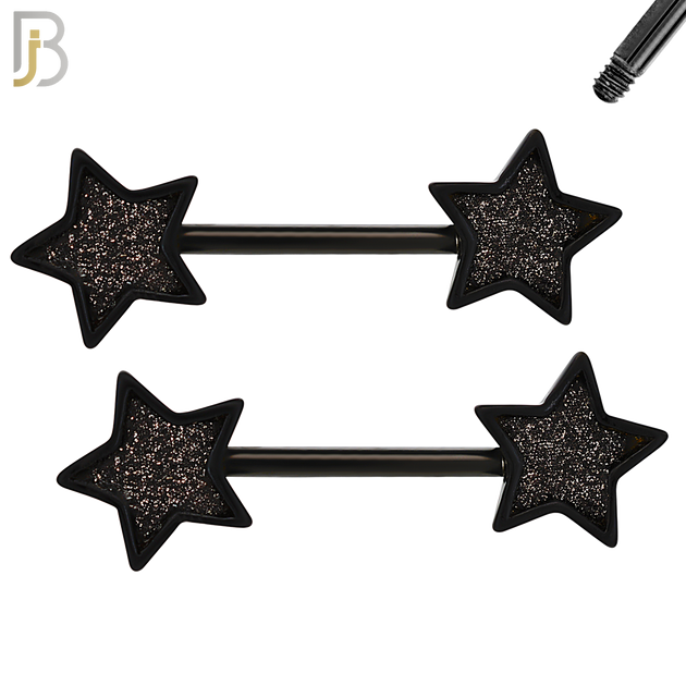 NP04 - 316L Surgical Steel Screw Sandpaper Star Nipple Ring Piercing image 4