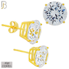 925-ES71-GC - .925 Sterling Silver Gold Plated Earring Stud Casting Round Prong Setting Clear Zircon image 9