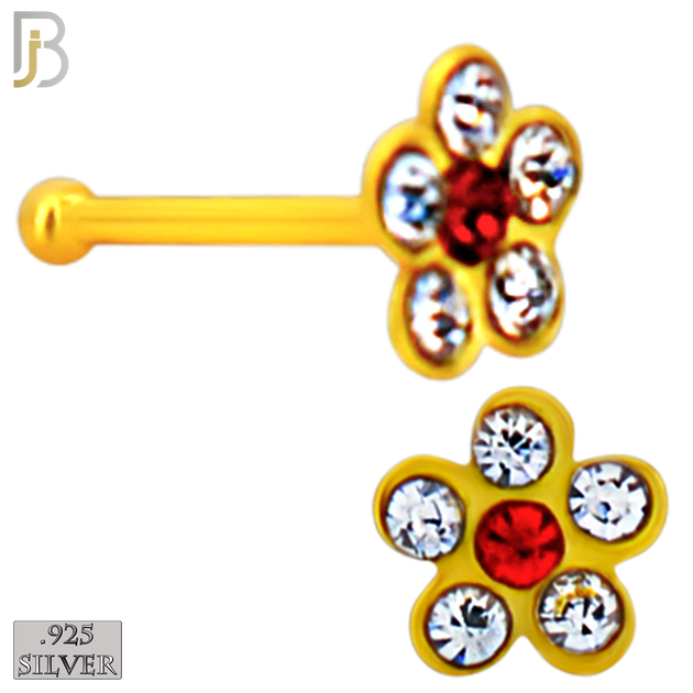 925-PK-NR08BY - 120 pcs, 18k Gold Plated Sterling Silver Nose Bones, 22g Thickness,  Assorted Shapes Tops Packages image 4