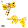 925-ES436 - 925 Sterling Silver Dragonfly Earring with Multi Zircon - Push Back image 2