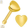 14-NR49B - 14k Solid Gold Nose Bone Heart Design - Yellow Gold image