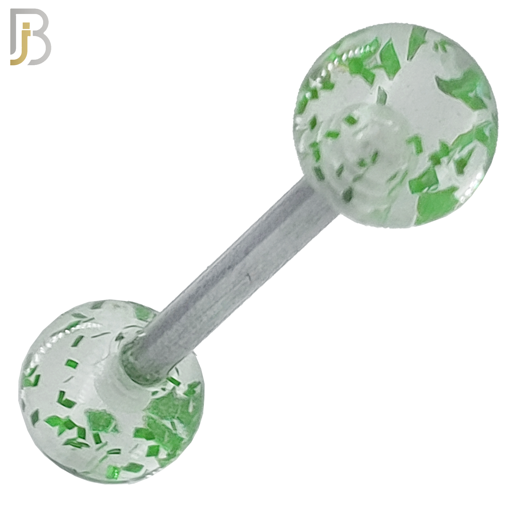 BB04C - 316L Surgical Steel Screw Barbell with Clear Glitter Acrylic Ball Screw External Threaded (PACK OF 6) image 1