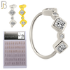 925-PK-CT104M - 925 Sterling Silver Alternating Square & Round CZ in Bezel Set Nose Hoop - Pack of 60 pcs image 1