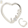 CT110 - 316 Surgical Steel LOVE text with Single  Zircon on O Twist to Open Nose Hoop (Pack of 6) image 1