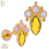 14-LB96 - 14k Yellow Gold Marquise CZ Labret - Yellow Stone image