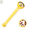 NR36B -   316L Surgical Steel Nose Bone with 2mm Bezel Setting Round Clear Zircon (PACK OF 6) image 2