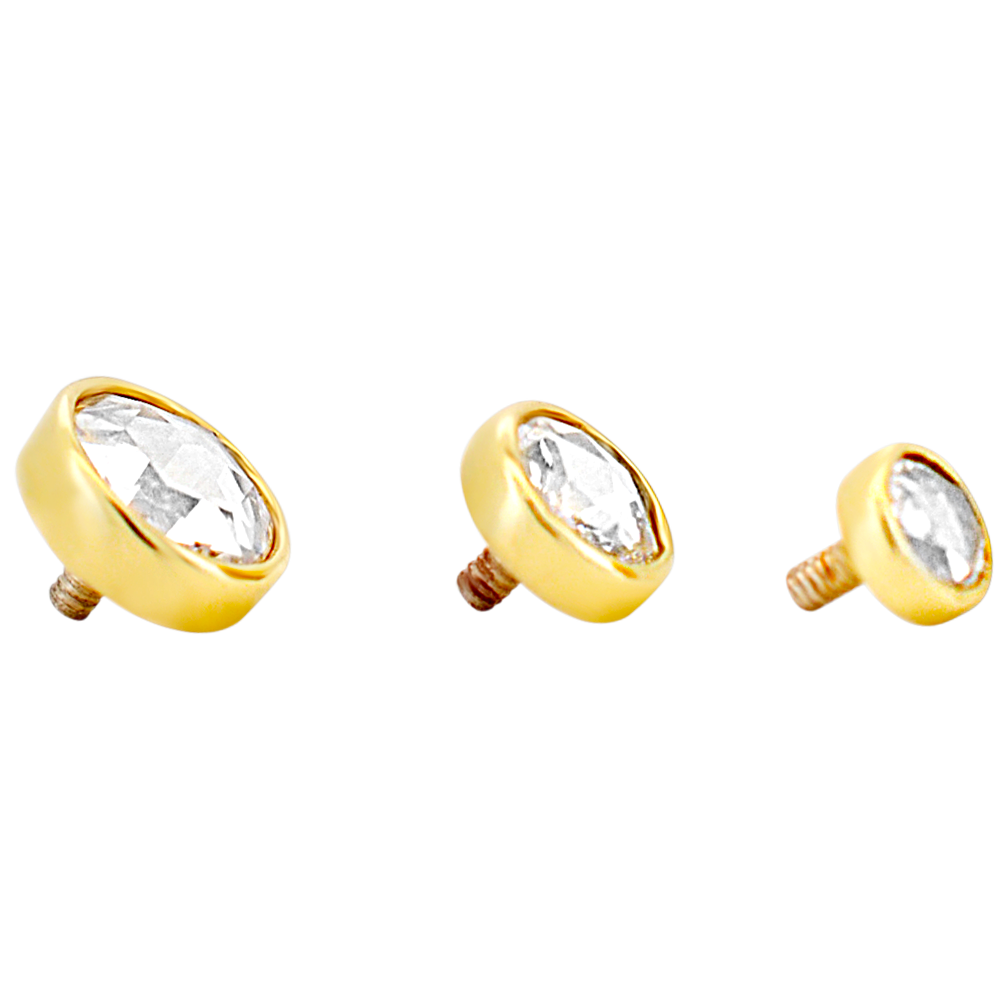 14-G23G-DM03 - G23 Titanium Gold Plated Anchor with 14k Gold Top with Bezel Set Rose Cut Lab Diamond Dermal - Internally Threaded image 10