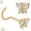 14-NR34C- 14k Solid Gold Butterfly Design with CZ Nose Screw image 0