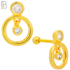 TB35 - 316L Stainless Steel and Brass Dangling Round Zircon in Hollow Ring Design Tragus Barbell Cartilage Piercing Screw Ball (PACK OF 6) image 2