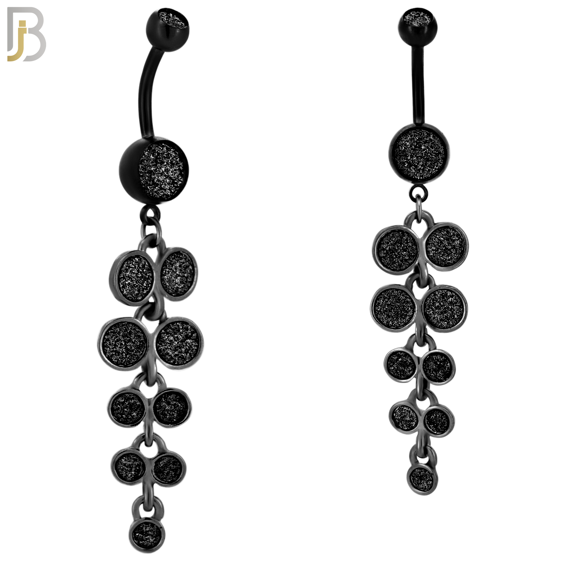 N001 - 316L Stainless Steel Dangling Grape Bunch Sandpaper Design Belly Ring with 4mm Screw Ball image 4