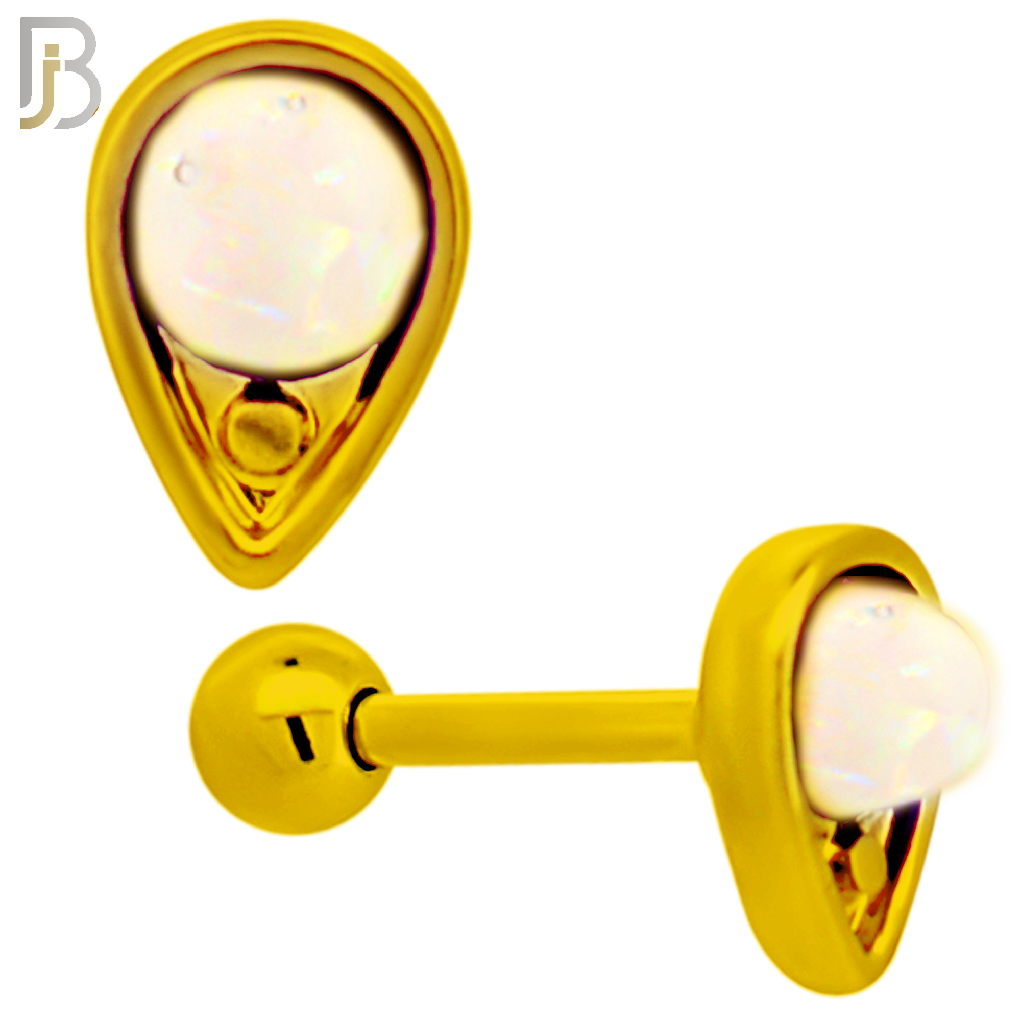 TB123 - 316L Stainless Steel Opal/Turquoise Teardrop Tragus/Cartilage Barbell  (Pack of 6) image 5