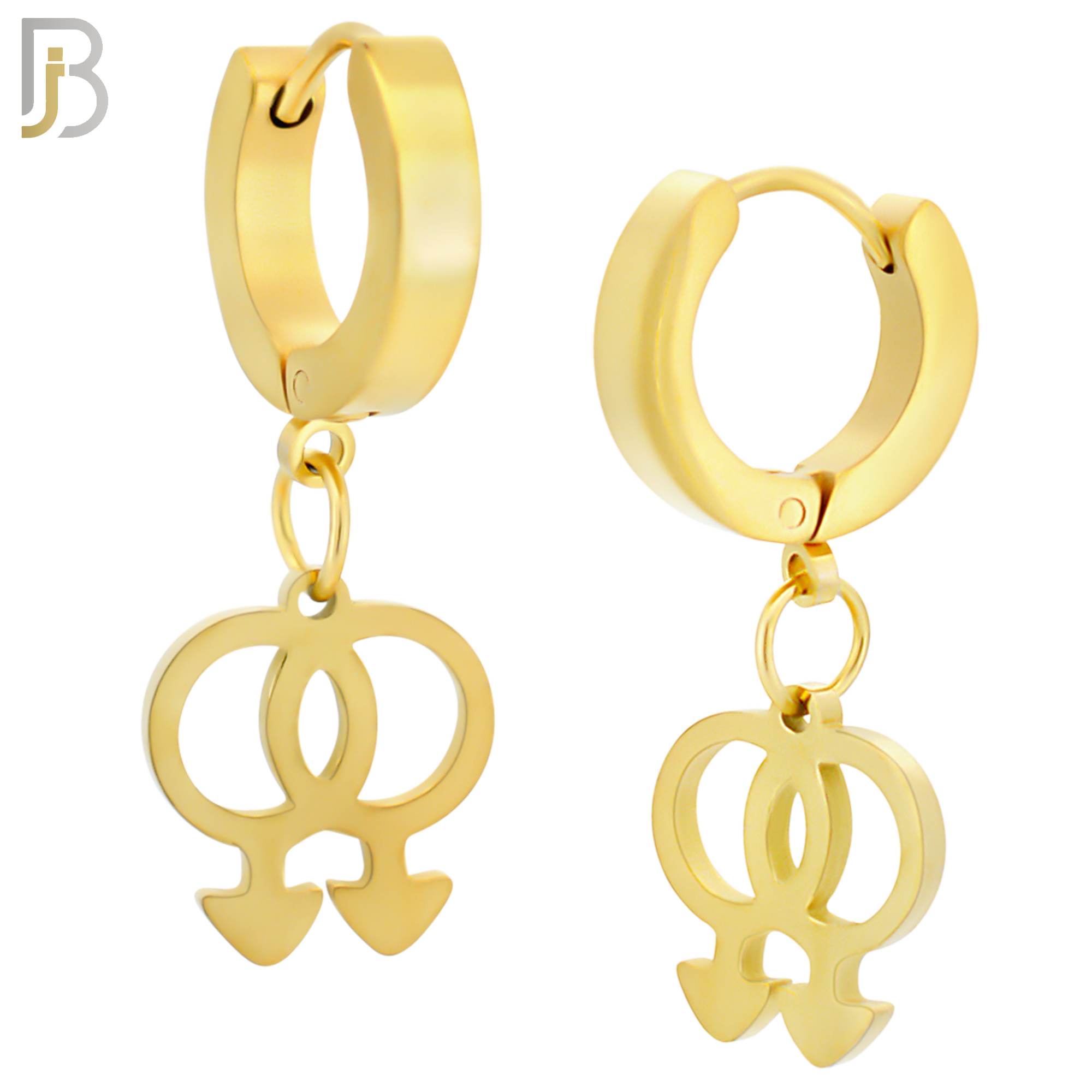 ES49 - 316L Stainless Steel Dangling LGBT Gay Symbol Design Huggies Clip On image 3
