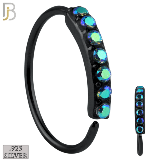 925-CT04 - 925 Sterling Silver 22g Thickness 7 CZ Prong Set Hoops Piercing (Pack of 6) image 7