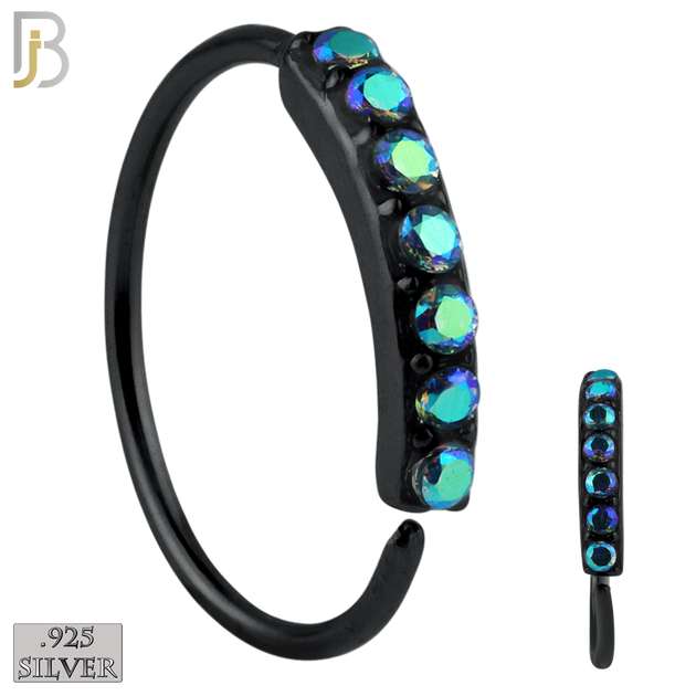 925-CT04 - 925 Sterling Silver 22g Thickness 7 CZ Prong Set Hoops Piercing (Pack of 6) image 7