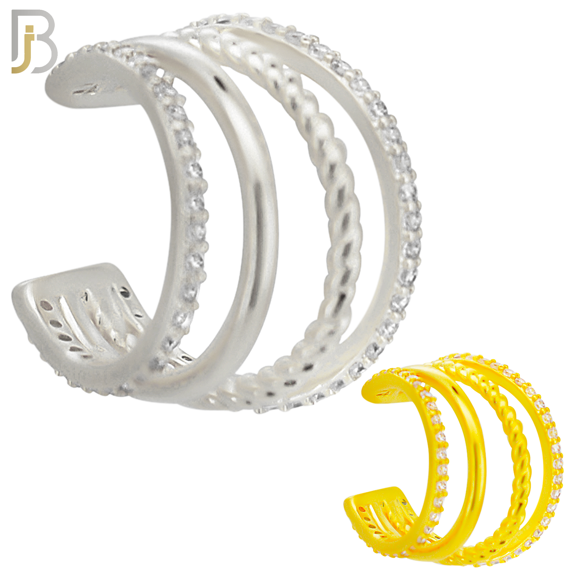 FES007 - Four Hoop Ear Cuff in Brass ( Sold Per Piece) image 0