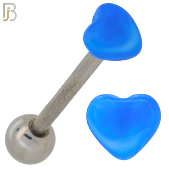 PK-BB49 - 316L Surgical Steel Barbell with Acrylic Marble Heart Screw External Threaded Pack of 120 image 8