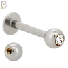 LB06SC - 316L Surgical Steel Labret Screw Ball with CZ External Threaded (PACK OF 6) image 1