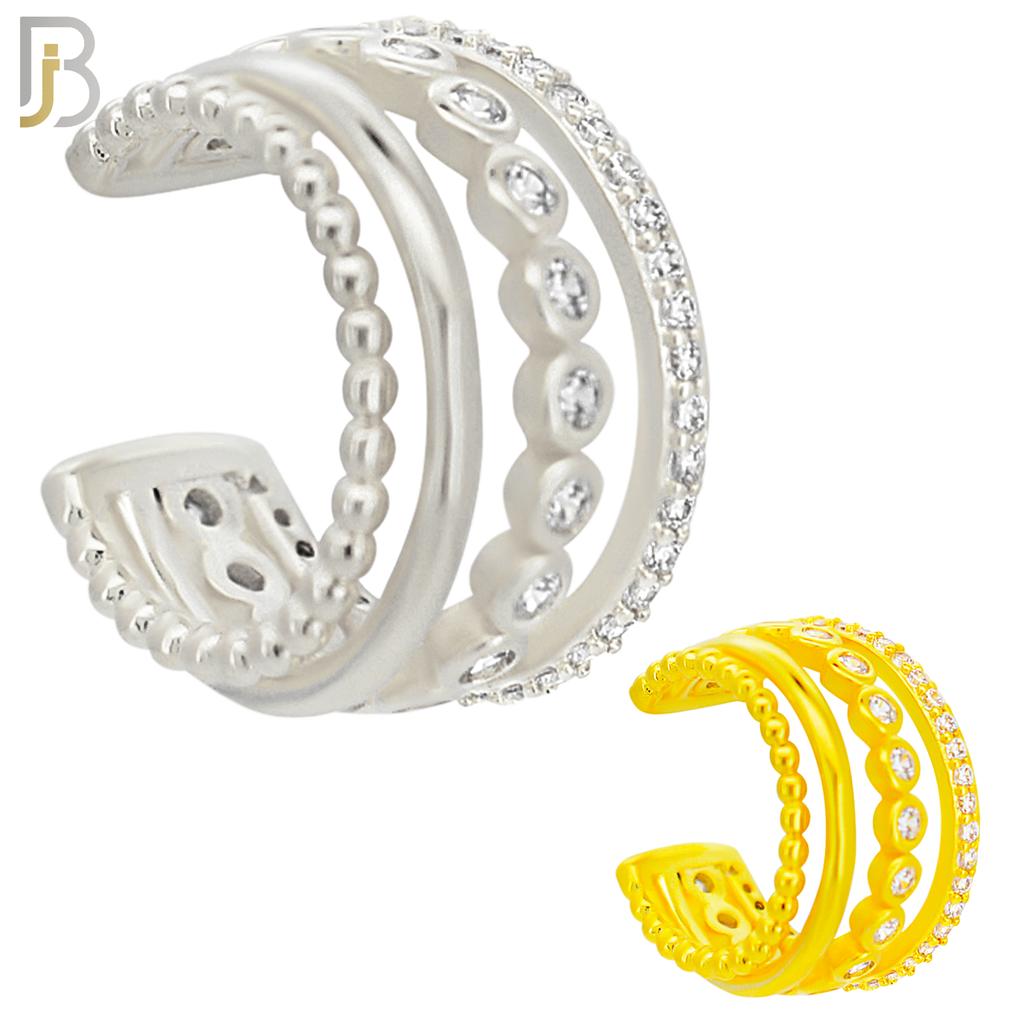 FES008 - Four Ascending Hoop Ear Cuff in Brass (Sold Per Piece) image 0