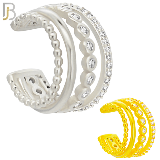 FES008 - Four Ascending Hoop Ear Cuff in Brass (Sold Per Piece) image 0