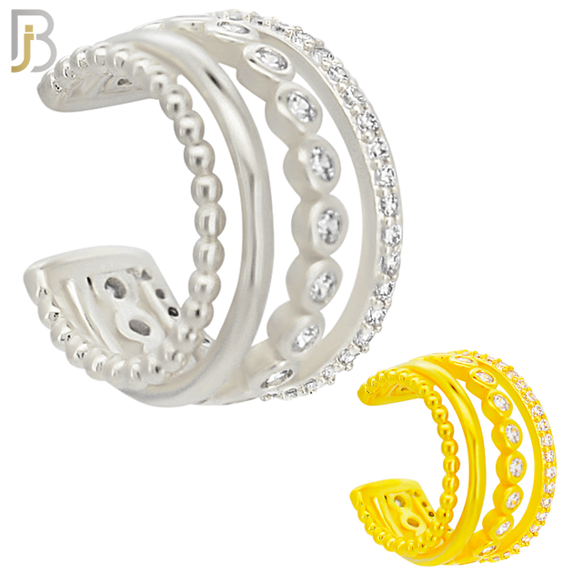 FES008 - Four Ascending Hoop Ear Cuff in Brass (Sold Per Piece) image 0