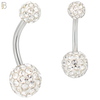 NB19 - 316L Surgical Steel Screw Coated Multi Gem Ball Banana Belly Ring  (PACK OF 6) image 1