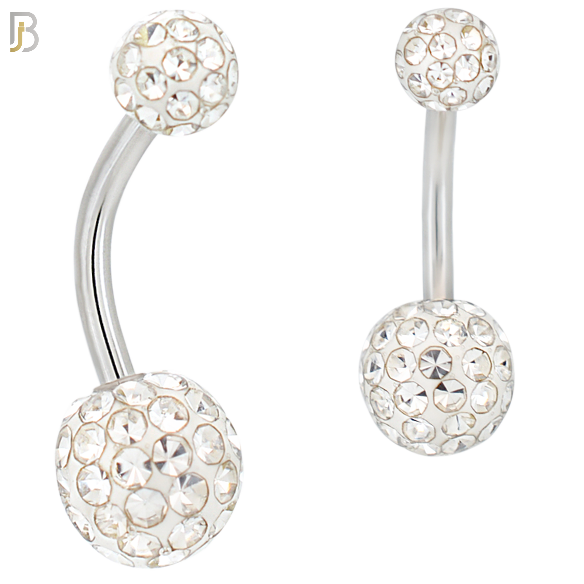 NB19 - 316L Surgical Steel Screw Coated Multi Gem Ball Banana Belly Ring  (PACK OF 6) image 1